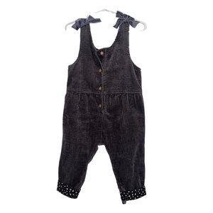 Zara toddler grey bow overalls 2-3